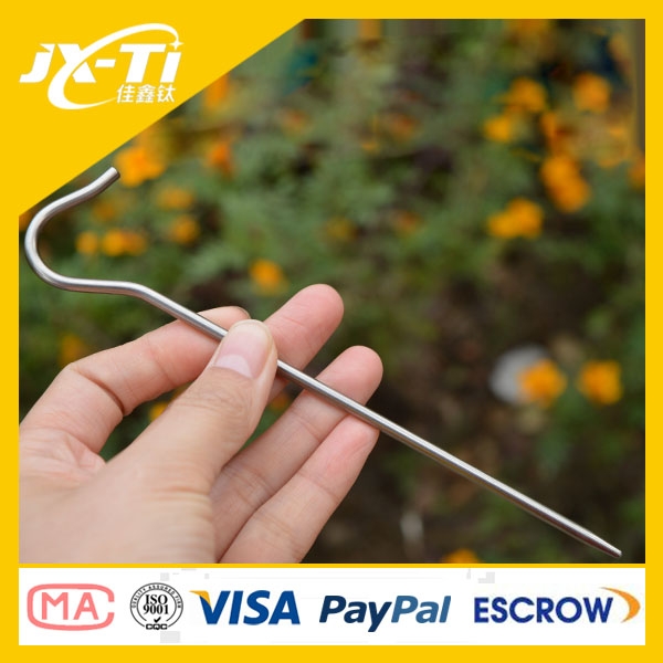 165mm outdoor Heavy Duty Titanium tent peg hooks ,camping essential accessories